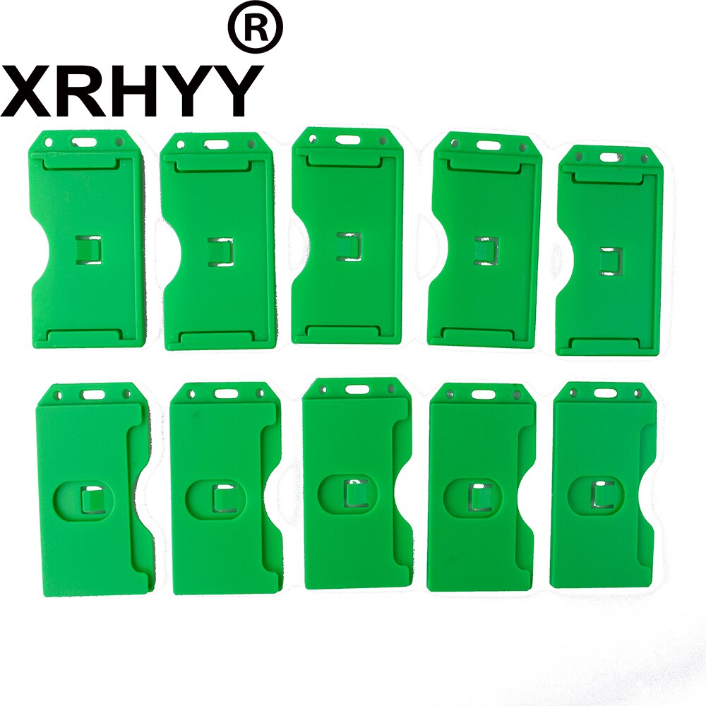 Pack of 10 Heavy Duty Rigid ID Badge Vertica Card Holders 2-Sided Open Faced Rigid ID Card Holder Business Name Card Organizer