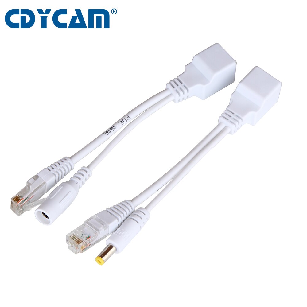 20Pcs (10 Paar) poe Adapter Kabel Connectors Passieve Power Kabel Ethernet Poe Adapter RJ45 Injector Splitter Kit 5V 12V 24V 48V