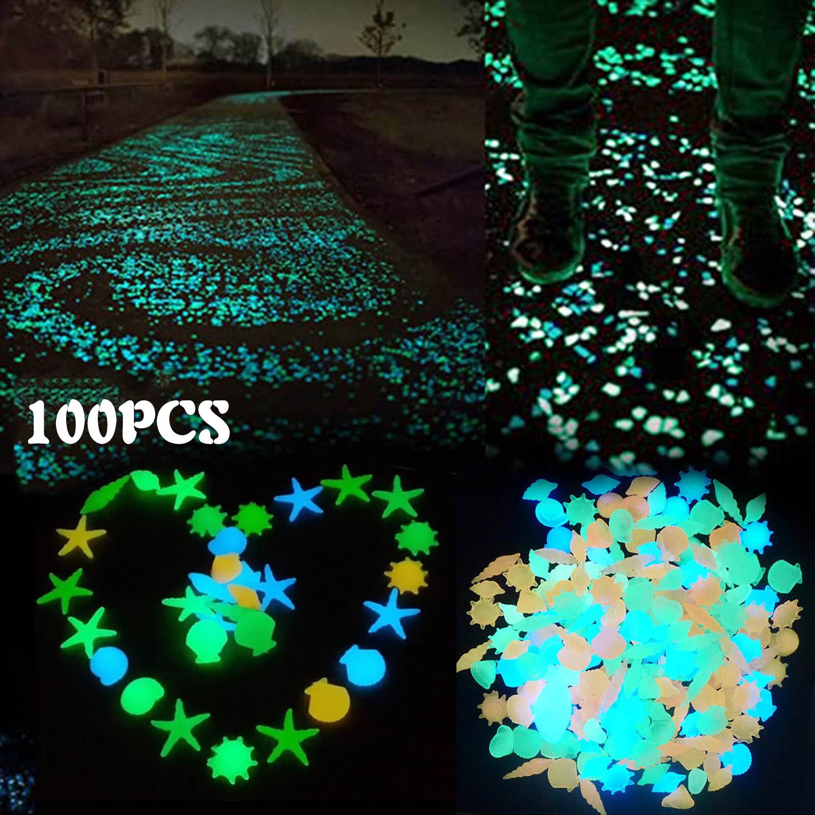 Glow in the Dark Garden Pebbles Glow Stones Rocks for Walkways Garden Path Patio Lawn Garden Yard Decor Luminous Stones #33