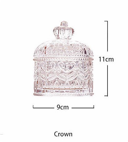 Nordic Crystal Glass With Lid Storage Tank Embossed Candy Cans Jewelry Storage Jar Snack Fresh Canister Married Festive Decor: 3