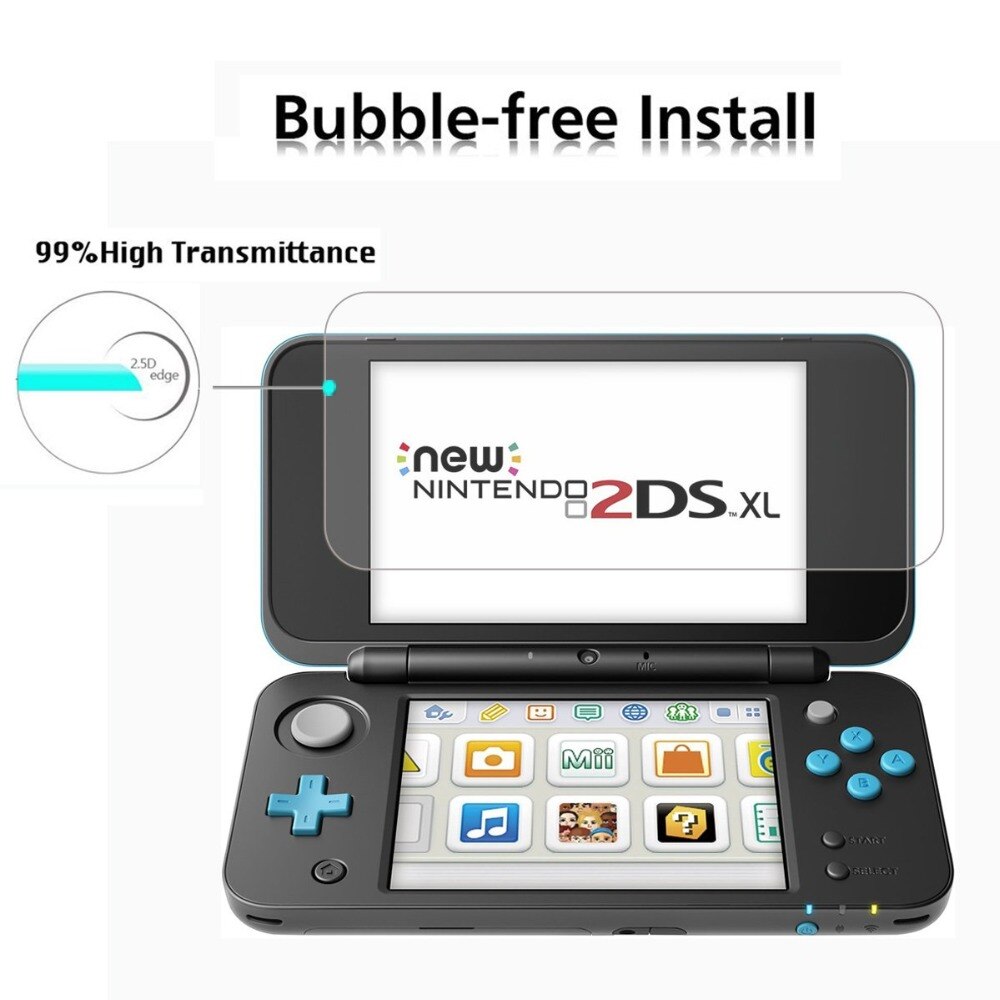 Verre trempé haut LCD protecteur d'écran HD cristal clair bouton LCD écran de protection filtre pour Nintendo 2DS XL 2DS LL