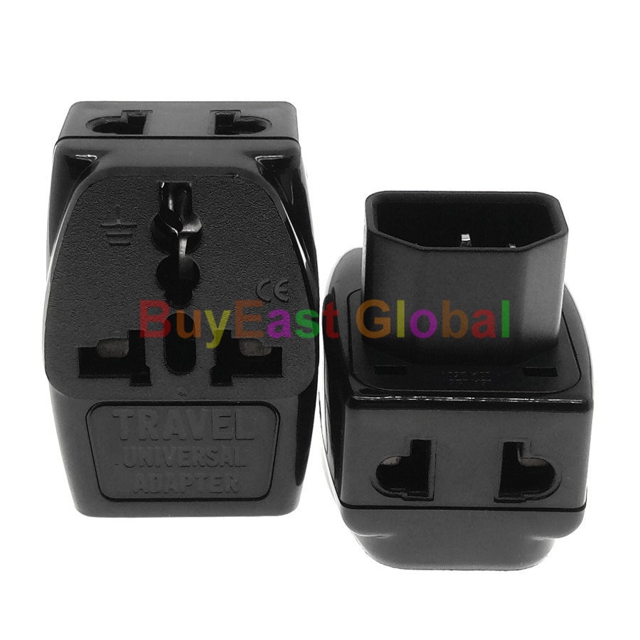 3 IN 1 - Universal to IEC C14 Male PDU PSU Electrical Plug Adapter AC100~250V 10A