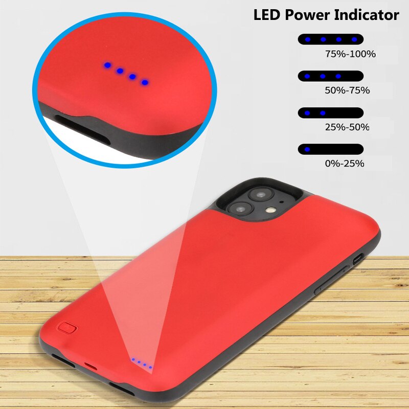 3000/4000/5000mAh Battery Case For iPhone 11 Pro XS Max XR X Power Bank Charging Battery Charger Case For iPhone 6 s 6s 7 8 Plus