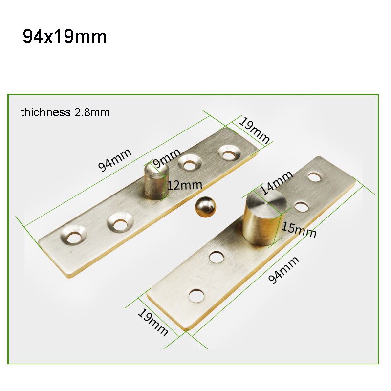 1Stck 360 ° Edelstahl Scharniere Drehtür Drehkreuz Scharnier Positionierung sterben Tür Welle Versteckte Scharnier hoch Und Unten welle: 94x19mm