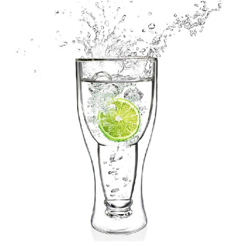 350ml dubbelväggig ölglas vattenflaska hop och ner ölmugg min flaska kristall dricksmuggar muggar