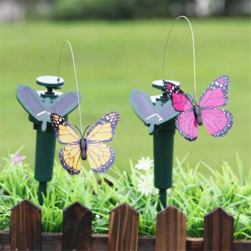 Zonne-energie Vliegende Vlinder Vogel Zonnebloem Yard Tuin Stake Ornament Decor Bloempot Decoratie