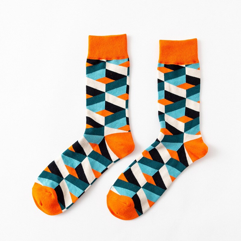 Calcetines cómodos con estampado de tiburón para hombre, medias divertidas de estilo casual, ideal para monopatín o boda, con diseños geométricos,: 26