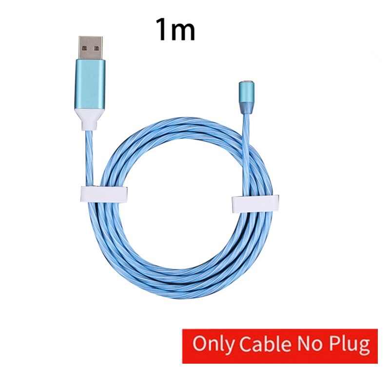 Ronde Magnetische Kabel Plug Type C Micro Usb C 8 Pin Stekkers Snelle Opladen Adapter Microusb Type-C Magneet charger Plug: Blue only cable