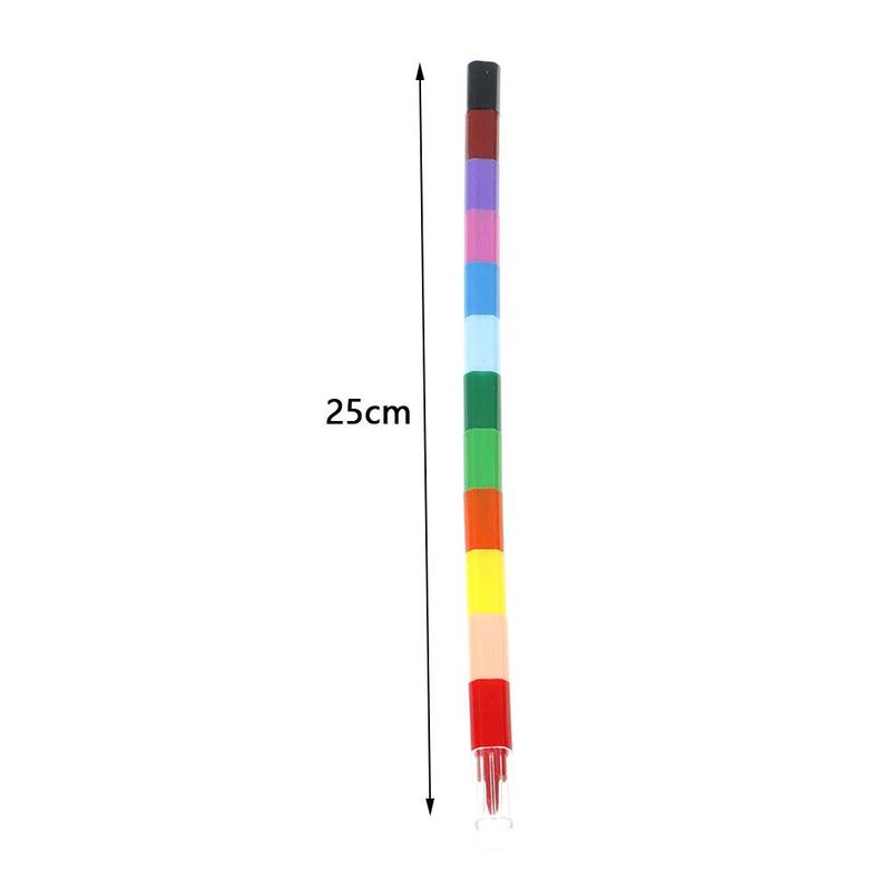 1 Set Colorful 12 Colors Oil Paint Pen Craton Stacker Pencils Drawing Pen Art Painting For Children Kids Pastel Crayons