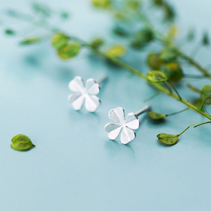 INZATT-pendientes de tuerca de flor minimalista para mujer, Plata de Ley 925 auténtica, pieza de cumpleaños, accesorios de joyería delicada