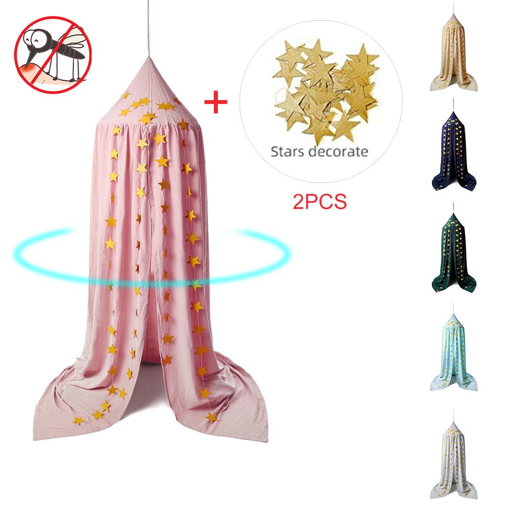 Bed Curtain Soft Round Dome Canopy Bed Covers With Hook Cotton Princess Bedspreads Mosquito Net For Children Bed