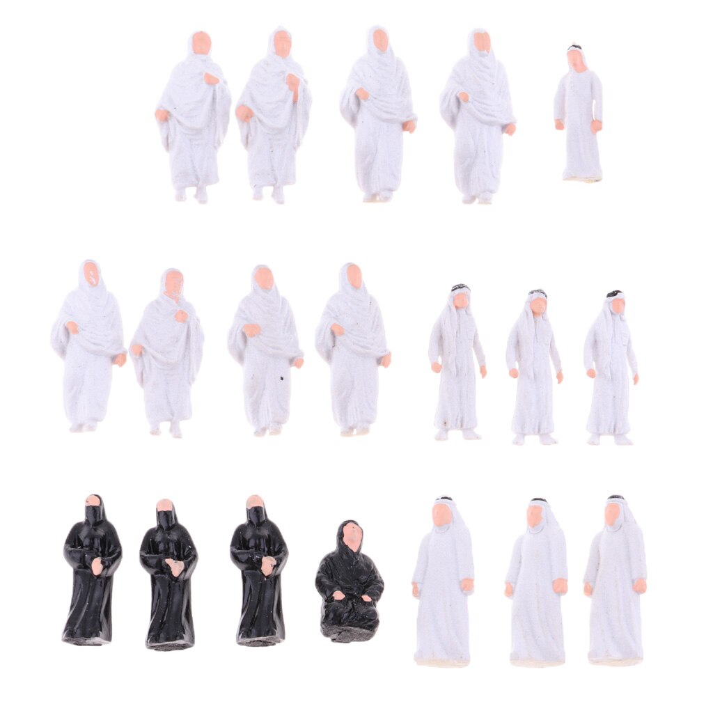 20Pcs Plastic Unpainted 1:50 Scale Model Figures People Arabian Arabs Models