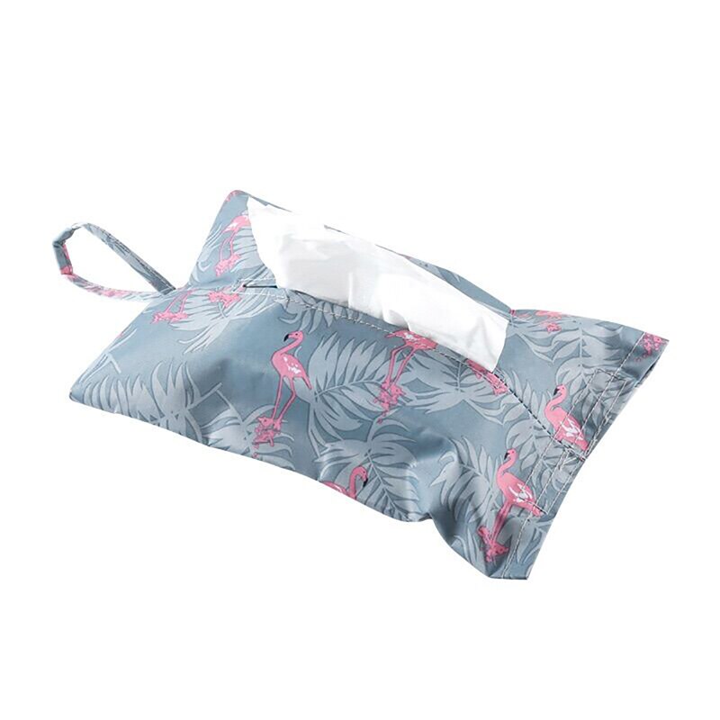 Caja para guardar servilletas de papel de Casa de coche, bolsa para decoración de hogar clásica, caja de pañuelos para colgar flamencos a rayas: Style A