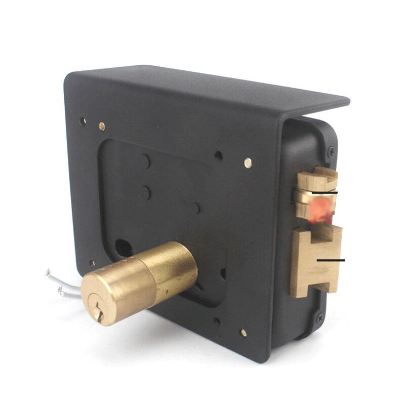 DC12V Electric lock with brass cylinder 5 mechanical key Waterproof Cover for home access control intercom