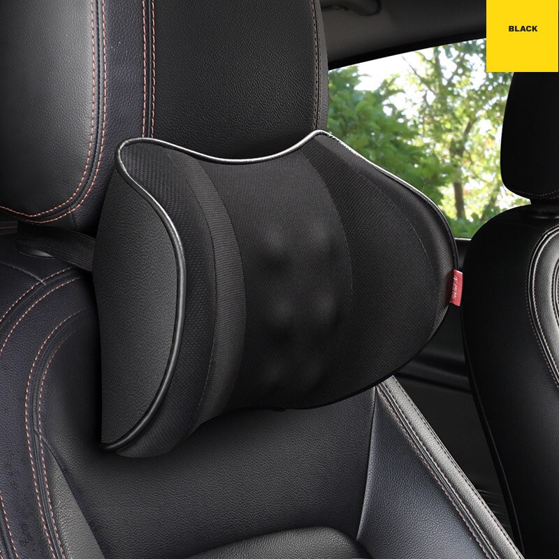 Auto Massage Kussen Rugleuning Ondersteunen Lumbale Kussen Verlichten Vermoeidheid Hals Usb Opladen Hoofdsteun Voor Office Home Auto Accessoires: Black-Neck
