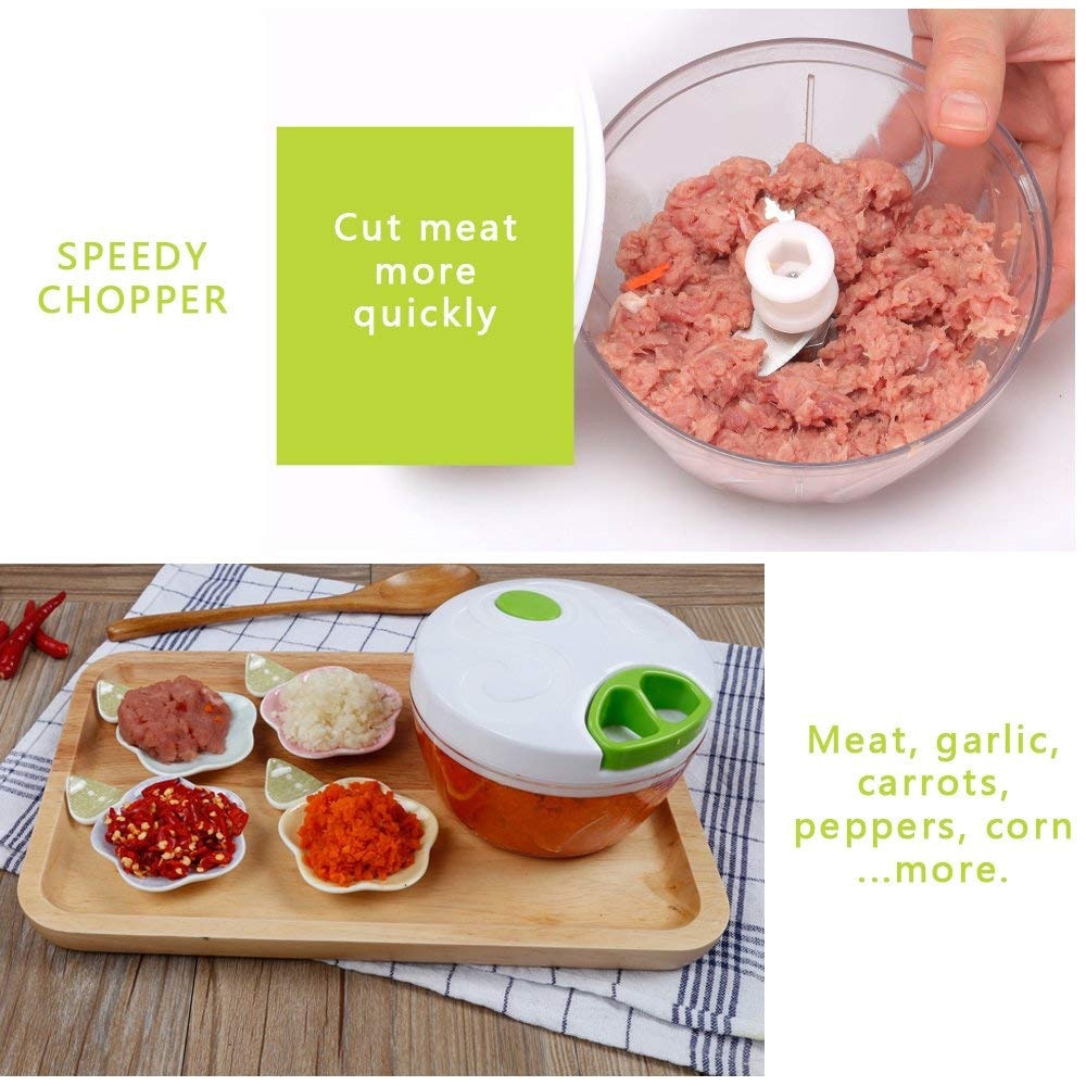 Handleiding Voedsel Chopper Pull String Groente Chopper Vruchten Noten Uien Chopper, Hand Pull Mincer Blender Mixer Keukenmachine