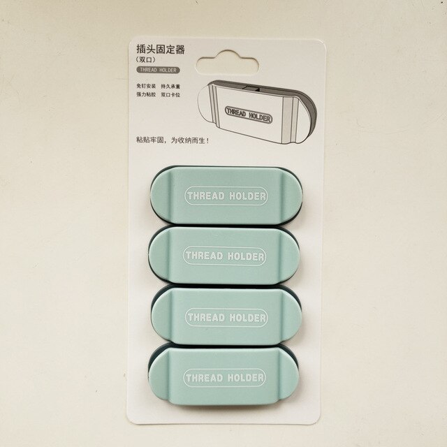 Data Cable Storage Tool Wire Regulator Wall Mounted Storage Organizer Rack Cable Retainer Clip 4pcs Punch Free Plug Hook: 4PCS Green