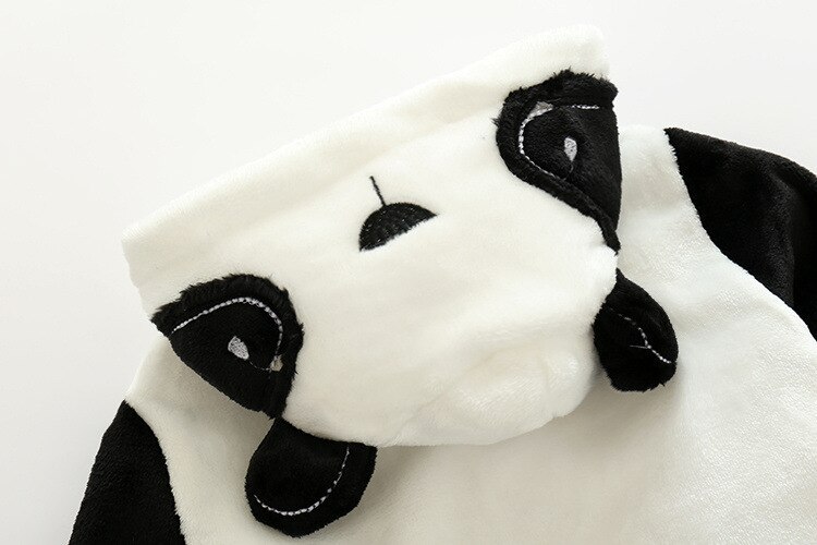 Baby badrockar flanell tecknad panda huva pyjamas barn sova hemma bära varm vinter höst flicka pojke barn morgonrock nattlinne