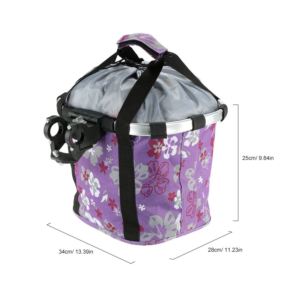 Aluminum Alloy Bicycle Basket Pouch Bike Bags Bicycle Front Bag Pet Carrier Cycling Top Tube Frame Front Carrier Bag: Purple