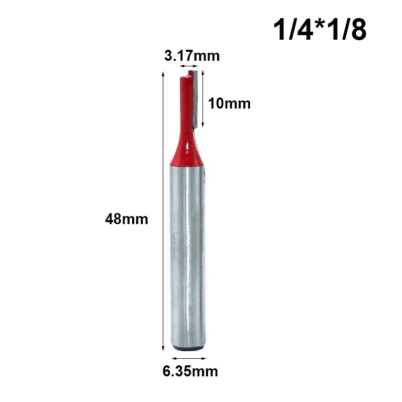 LAVIE-herramienta de corte para carpintería, vástago de 1/4 pulgadas, 6,35mm, doble boquilla de cuchilla, broca recta, cortador de carpintería, broca de enrutador de corte, MC01011, 1 ud.: 6.35x3.17x10