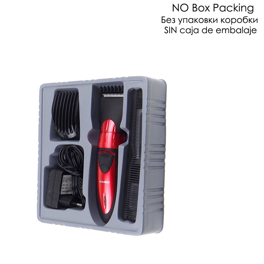 Electric Washable Hair Clipper Rechargeable Hair Trimmer Shaver Razor Cordless Adjustable Clipper Eu Plug Kairui HC 001: Red NO Box