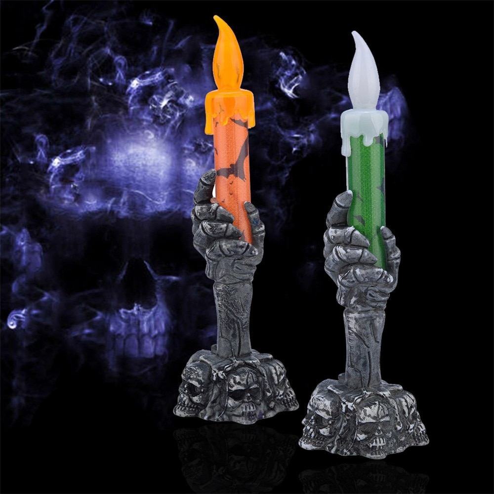 Halloween Grusel Skelett Handheld LED Kerze Licht Halloween Schädel Party Lampen Stütze LED glühend Geist Hand Kerze Licht