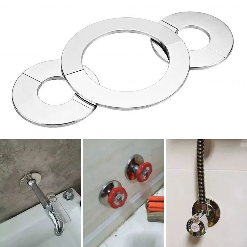 Faucet Stainless Steel Decorative Cover Split Stainless Steel Mixing Round Ugly Smoke Pipe Air Conditioning Hole Cover