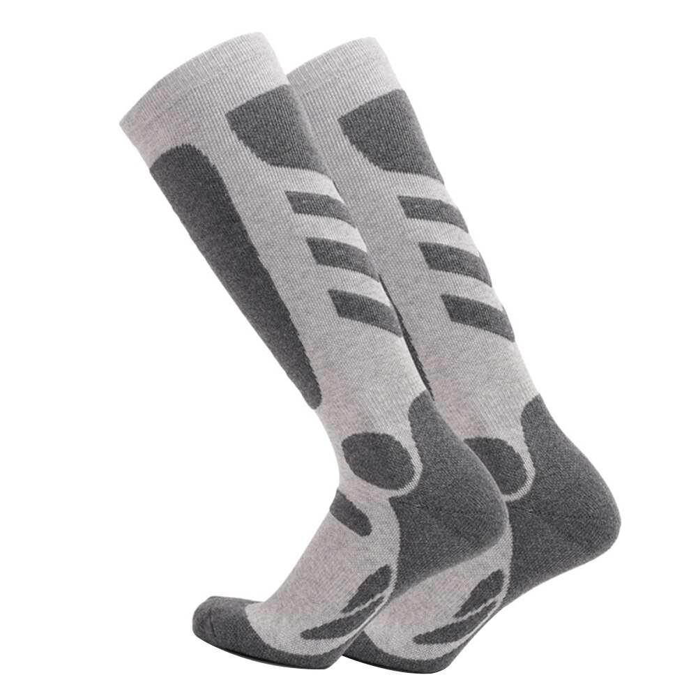 1 paire hommes Sports de plein air absorber la sueur Long Tube de protection Camping antichoc antidérapant hiver confortable chaussettes de Ski randonnée: Light Grey / L