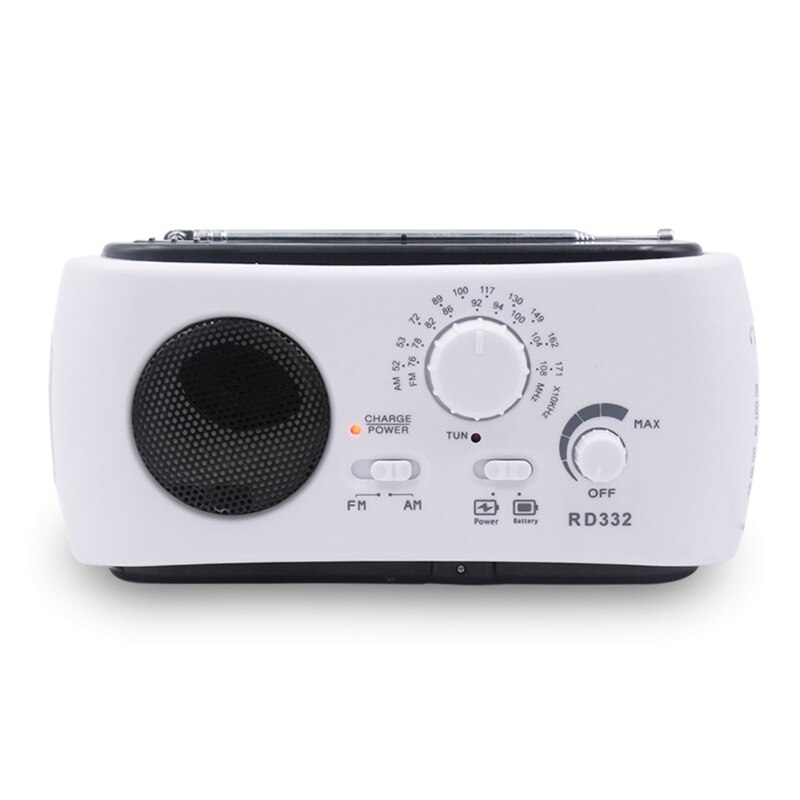 Multifunctional Hand Crank Generator Radio LED Flashlight Emergency Hand Radio: Default Title