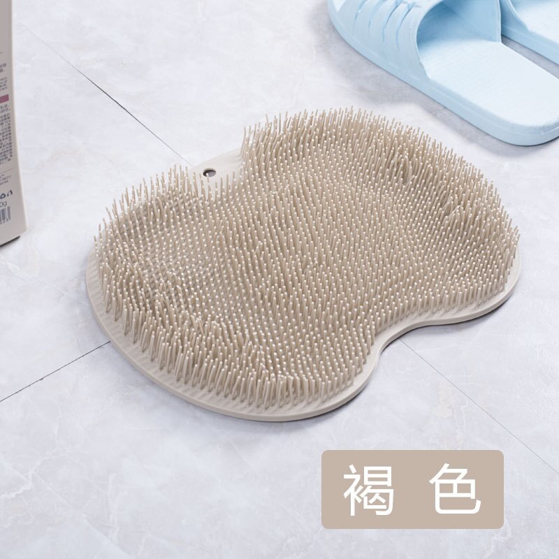 Siliconen Voet Wassen Borstel Bad Voetmassage Pad Mat Douche Massage Badkamer Antislip Badmat Anti Slip Pad voor Voet Wassen: Khaki