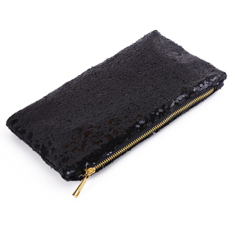 Solide Simple hommes femmes portefeuilles en cuir PU sac à fermeture éclair pochette porte-monnaie téléphone bracelet Portable sac à main pour les Parties porte-monnaie: black