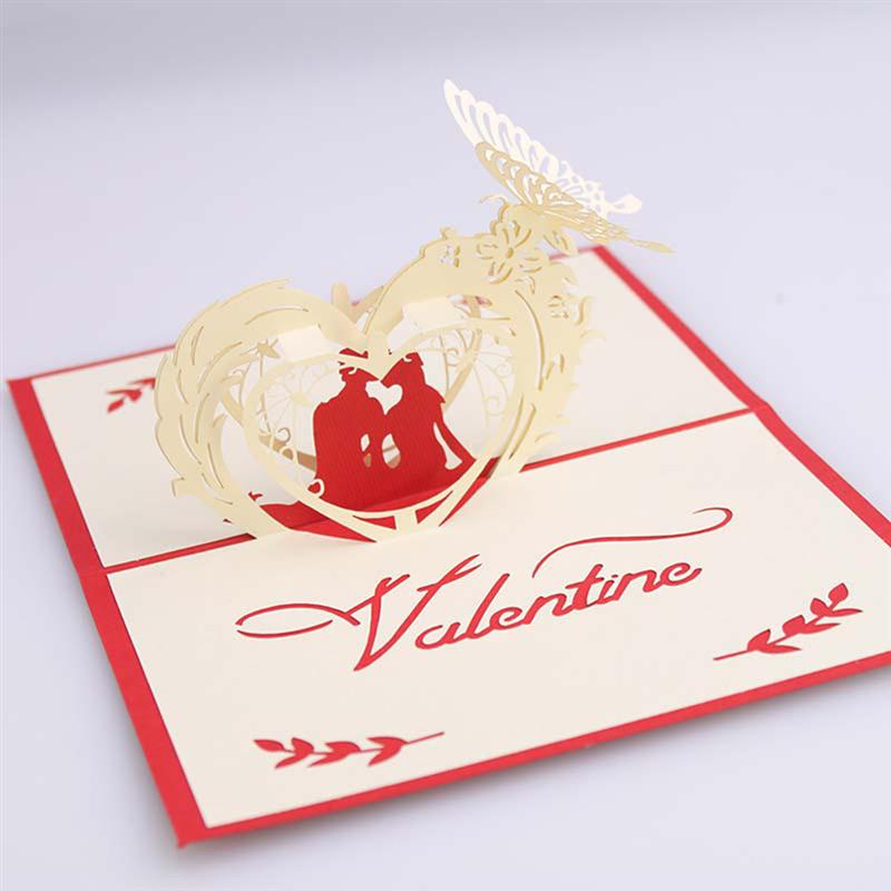 1pc Handmade 3D Pop Up Greeting Cards with Envelope for Anniversary Birthday Couples Valentines Day Lovers