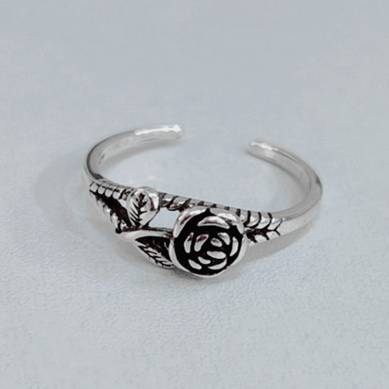 925 Sterling Zilver Rose Bloem Verstelbare Ringen Voor Vrouwen Verloving Sieraden Accessoires