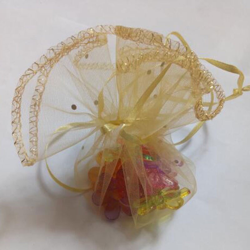 50pcs 26cm diameter gauze bag drawstring pouch wedding birthday Christmas candy bag display bag Round Organza bag