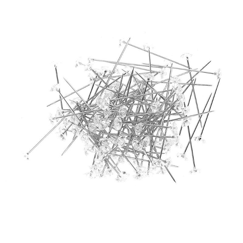 100pcs 6x40mm Big Head Pin Imitation Diamond Head Sewing Positioning Pins Stitching Needles DIY Dressmaking Tools