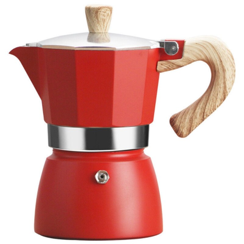 Cafetera eléctrica cubana para uso en el hogar, máquina para hacer café expreso, con percolador: Rojo