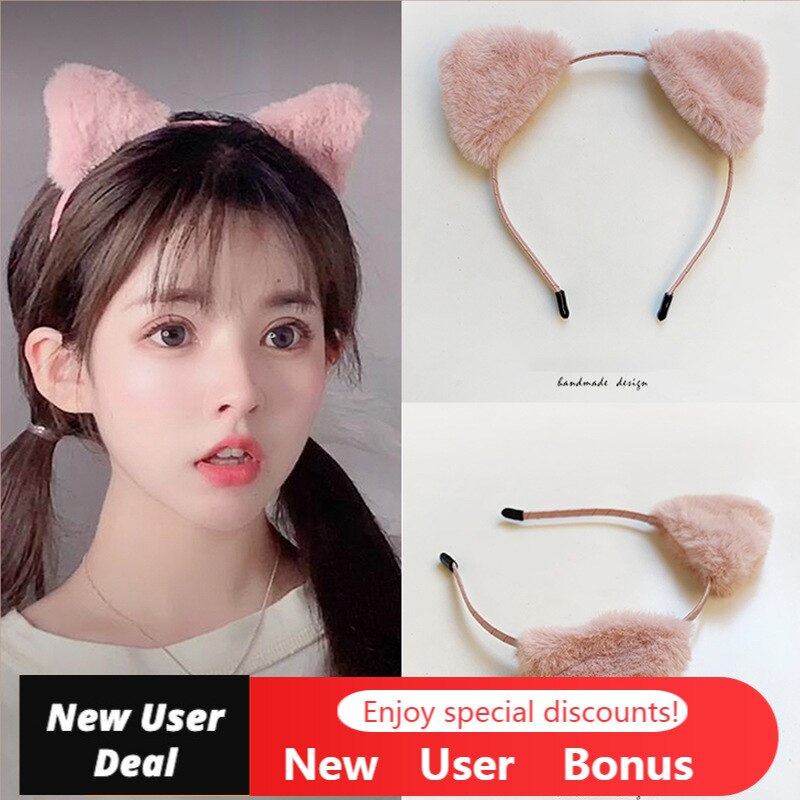 Leuke Kat Oren Pluche Hoofdband Vrouwelijke Haarspeld Pony Haarband Meisje Japanse Mode Haaraccessoires Haar Bundel