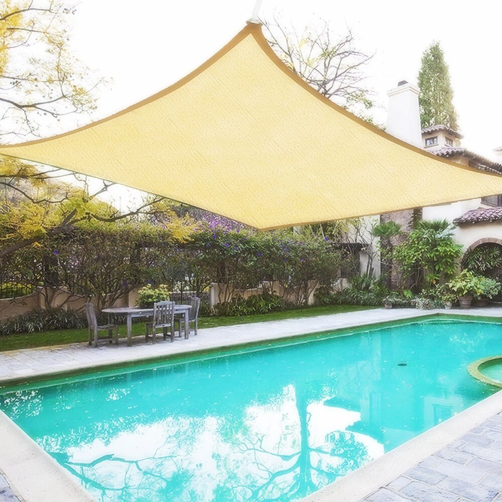 98% UVBlock 280GSM Sonnensegel Markise Rechteck/Platz Für Garten Terrasse Baldachin Schwimmen Sonne Schatten Camping Wandern Hof Segel