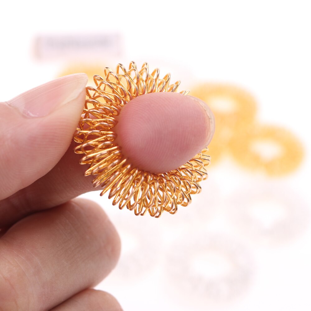 10pcs Finger Stress Relief Fidget Ring Spiky Sensory Fidgit Toy For Autism ADHD Anxiety Quiet Spring Message Tactile Ring