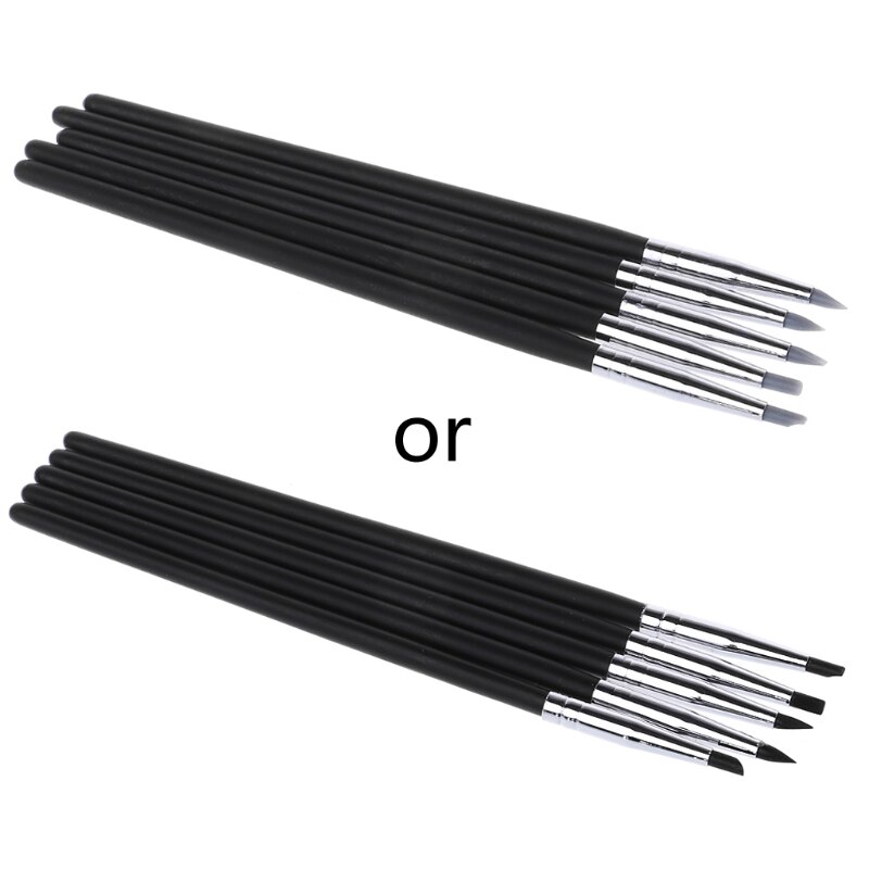 Set of 5pcs Silicone Rubber Shapers Polymer Clay Sculpting Modelling Tools: Black