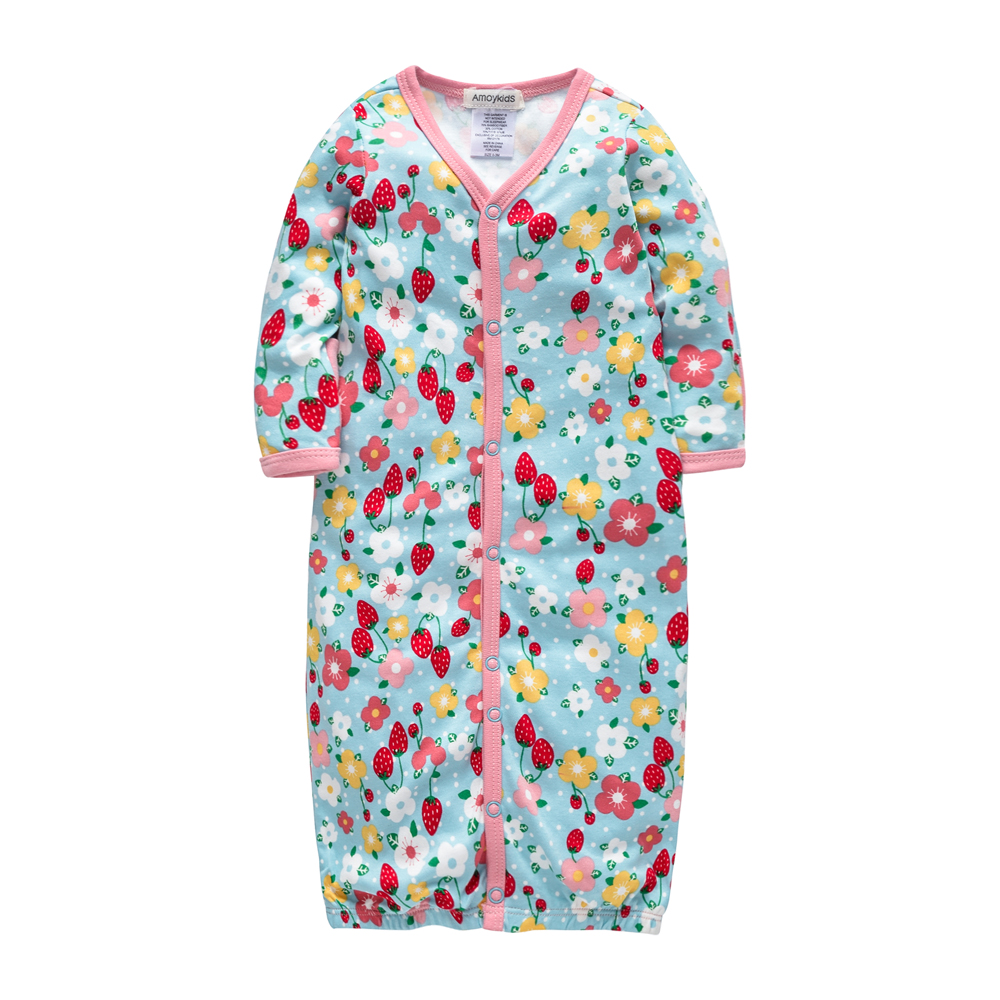 Pyjama Honeyzone bébé à fleurs | Jupe de nuit, à manches longues, en coton, 3M 6M,