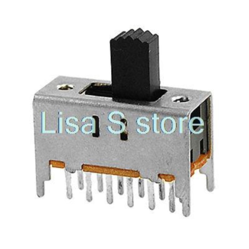 10 Pcs 12 Pin On/On 2 Position 4P2T 4PDT Mini Vertical Slide Switch 0.3A 50V DC SS-42F01-G5-G9