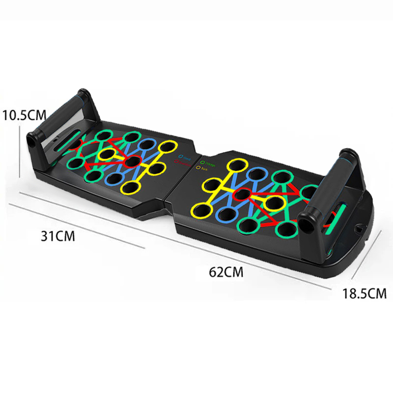 Juego de tabla de flexiones multifuncional portátil con asas, equipo de Fitness plegable para entrenamiento de pecho, Abdomen, brazos y espalda