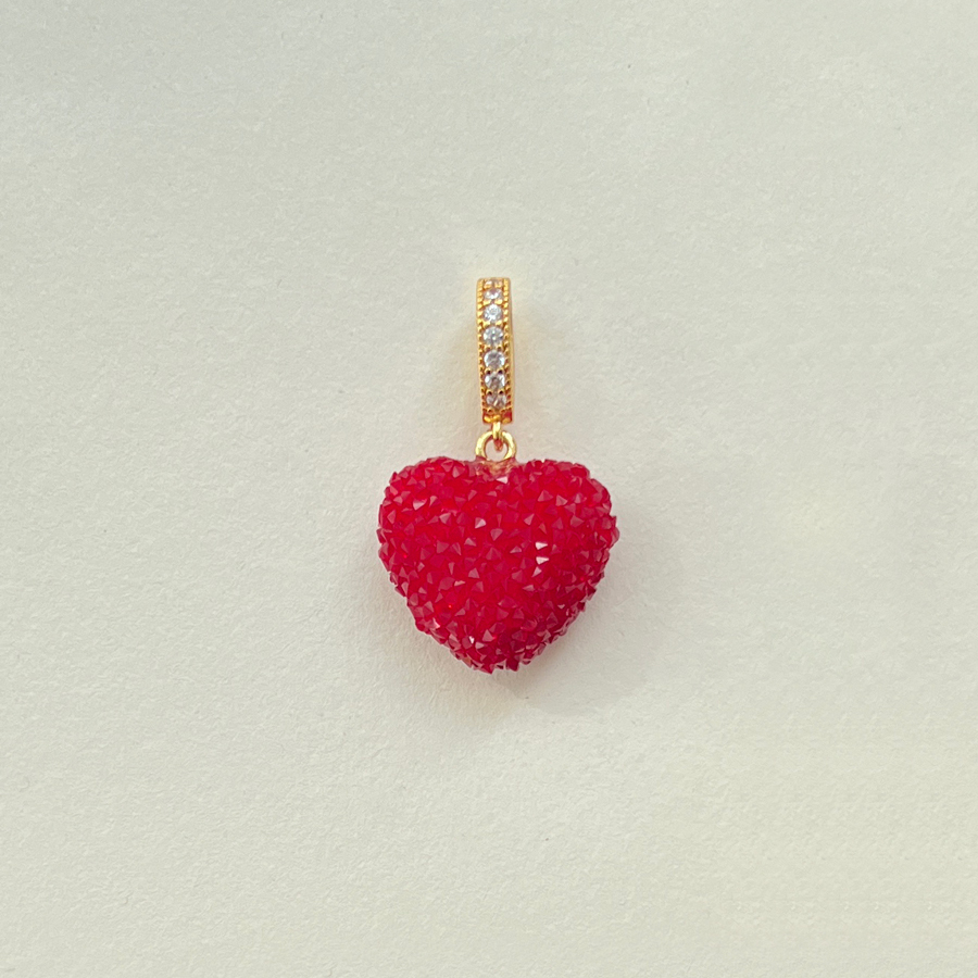 Kleurrijke hartvormige hanger met trendy engelse woorden, hars, liefdeshart, zirkonia bedeltje, sleutelbeenketting, halsketting voor vrouwen,  y2k sieraden: Roze