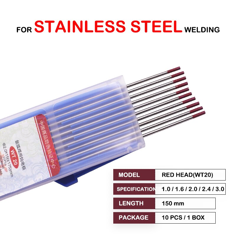 Professionele Tungsten Elektroden Lassen Elektroden 1.0 1.6 2.0 2.4 3.0 3.2Mm WT20 WC20 Wp Tig Staven