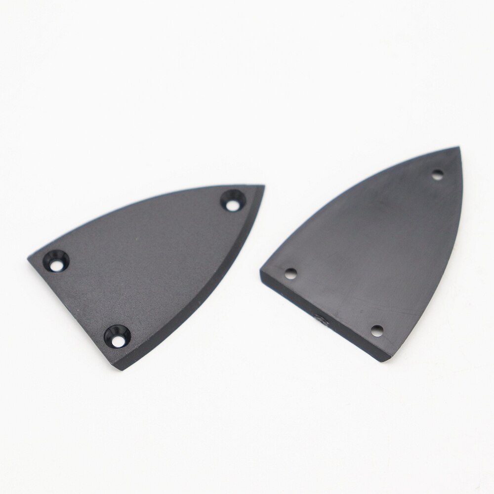 2Pcs Black Plated Plastic Guitar Truss Rod Cover, 3-hole Black: 1Set triangle