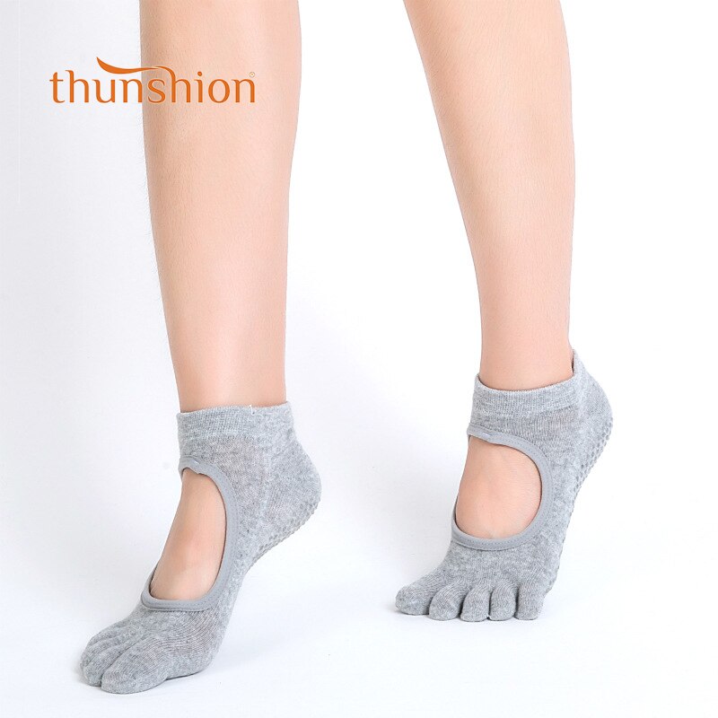 Calzini Yoga Donna - 3 Paia - Collo e Dita Aperte - PVC Antiscivolo Massaggio Dita
