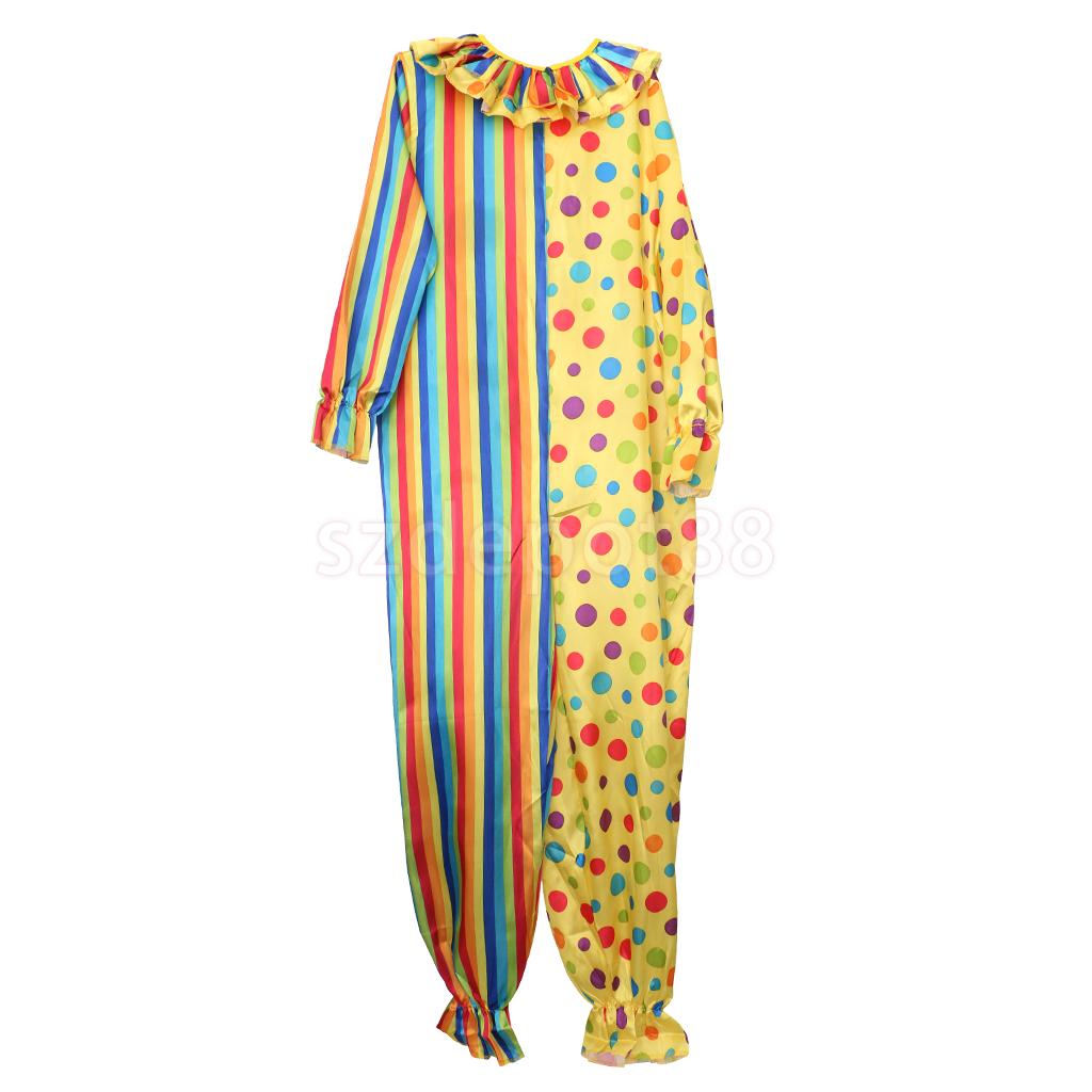 Circus Clown Kostuum Comedy Strepen Spotted Volwassen Outfit Party Halloween Carnaval Party Fancy Dress