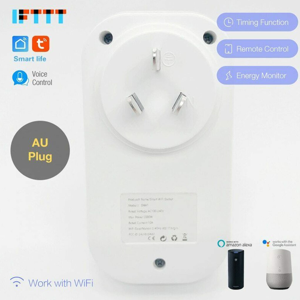 Wifi Smart Power Socket Home Office Air Conditioner Heater Voice Control Remote Control Power Outlet AU Plug