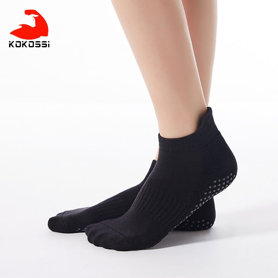 KoKossi-Calcetines de algodón transpirables con tacón para Yoga, cómodos, suaves, a prueba de golpes, antideslizantes, partículas de PVC, inofensivos: 01